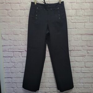 Defense Logistics Quarterdeck Wool Sailor Pants Wm 10MT Lace Back Navy Gothic